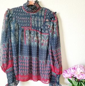 Topshop Paisley Sheer top